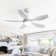 42” Modern Matte White Indoor/Outdoor LED Ceiling Fan Light With  Remote Control, 3-Light Colour Dimmable