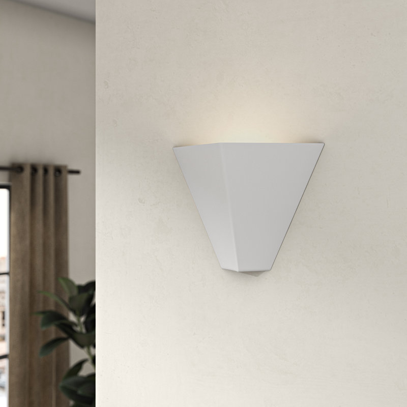 Maarten Ceramic Flush Mounted Sconce, Gloss Black
