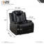 Fauteuil inclinable électrique en similicuir noir avec port USB et lumières DEL