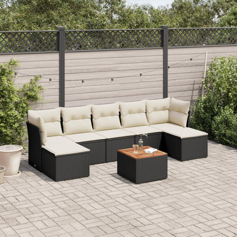 Vidaxl Garden Sofa Set, Black
