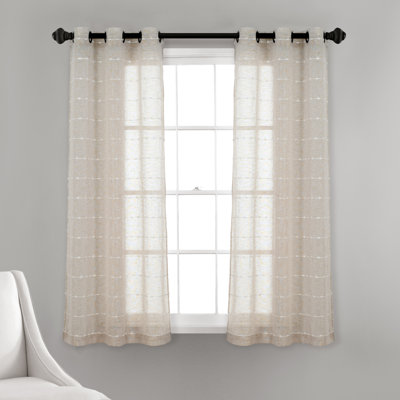 Paire de rideaux transparents avec œillets Farmhouse