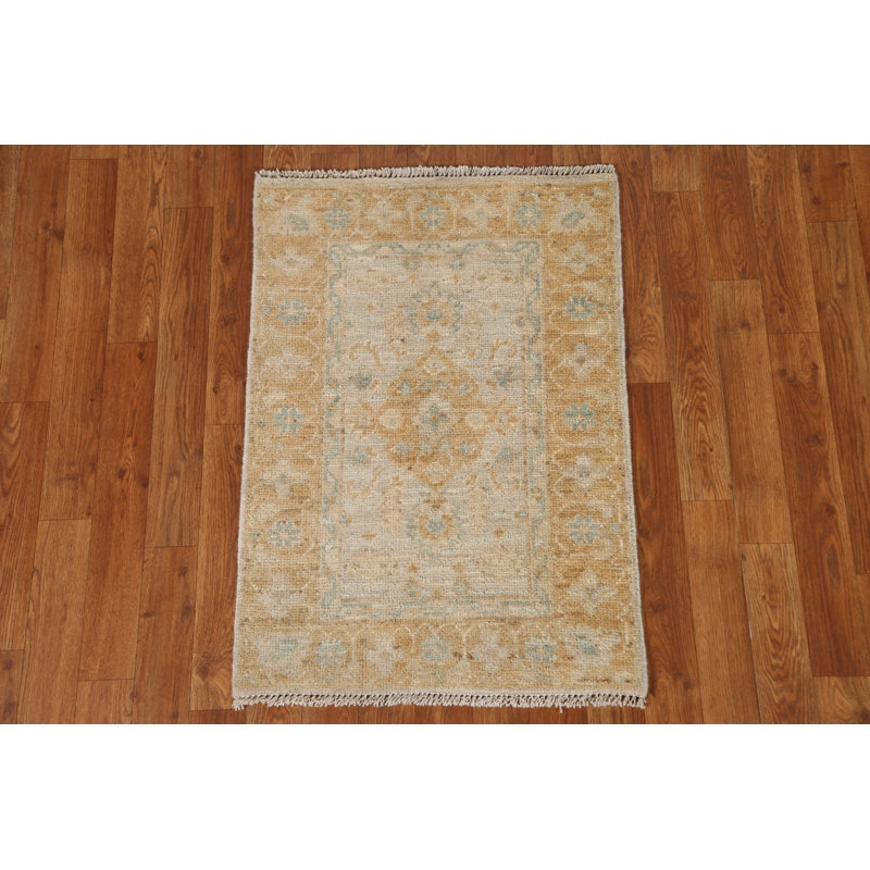Tapis géométrique en laine noué à la main Oushak 2X3