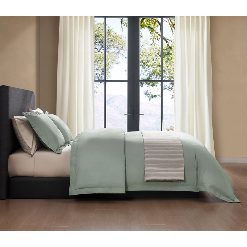 Ultra Percale Duvet Cover Set, Queen Duvet Cover + 2 Standard Shams, Tan