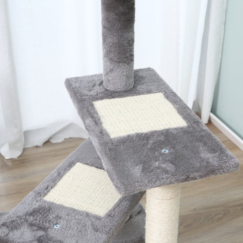 Arbre à chat 40 po à 5 niveaux avec grattoir et perchoir