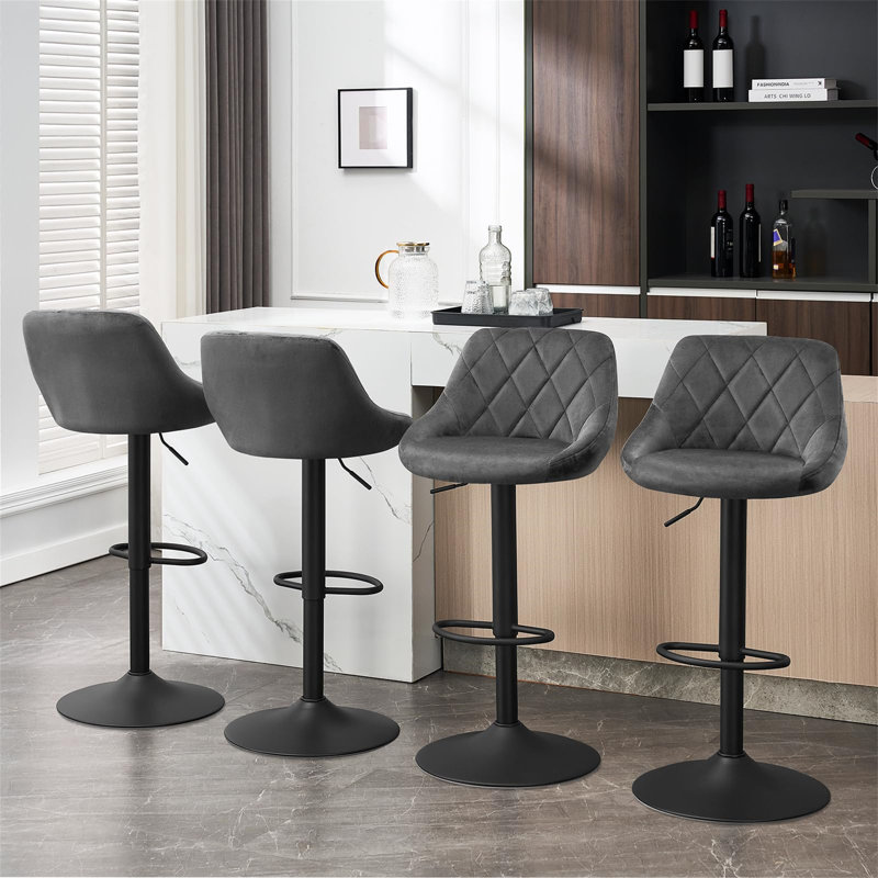 Adjustable Height Counter Stool with Metal Frame