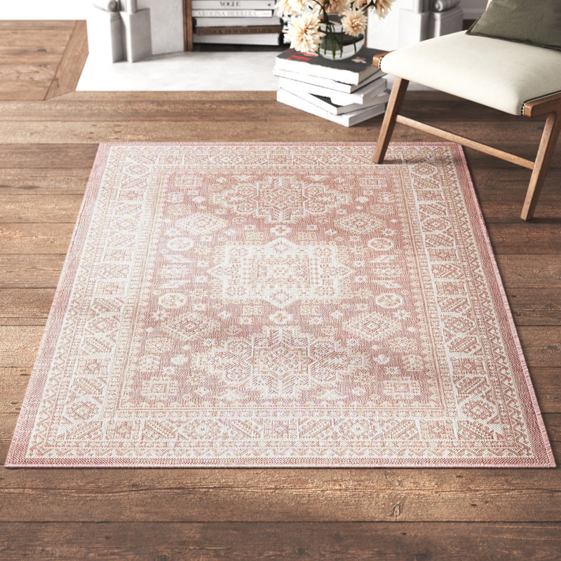 Tapis rose d'intérieur / extérieur Danera, Rectangle 4 pi x 6 pi