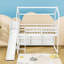 Lit mezzanine simple Amrika Playhouse Design avec tablettes de rangement, glissoire, lumières-1082972223