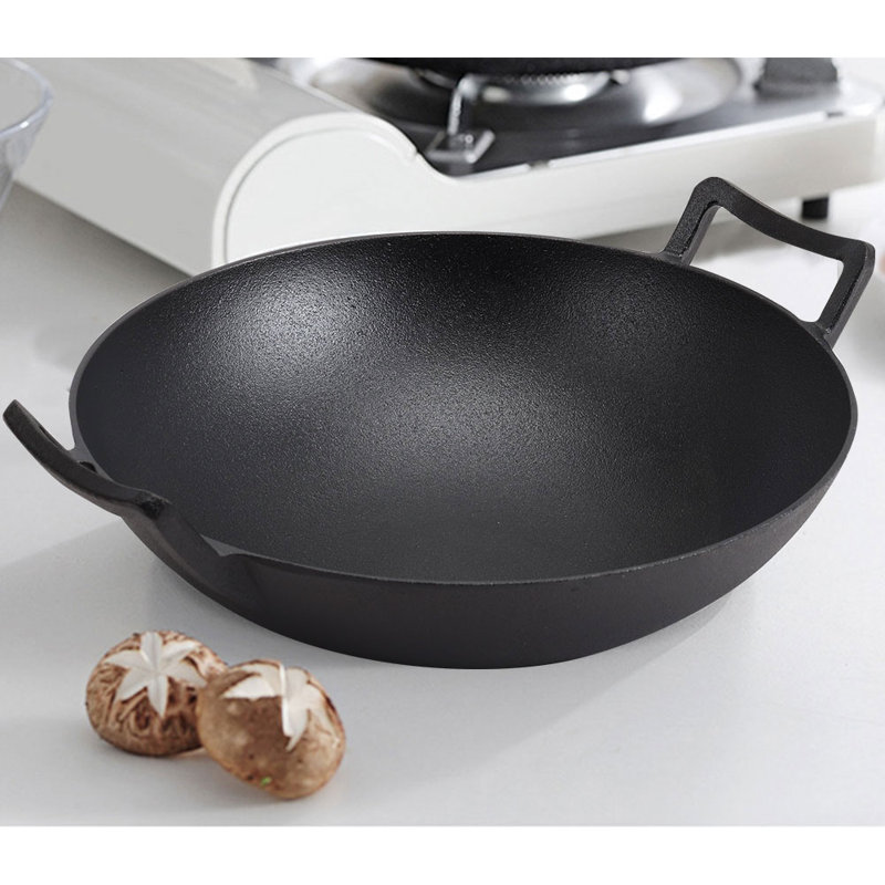 Cast Iron Wok with Double Handles