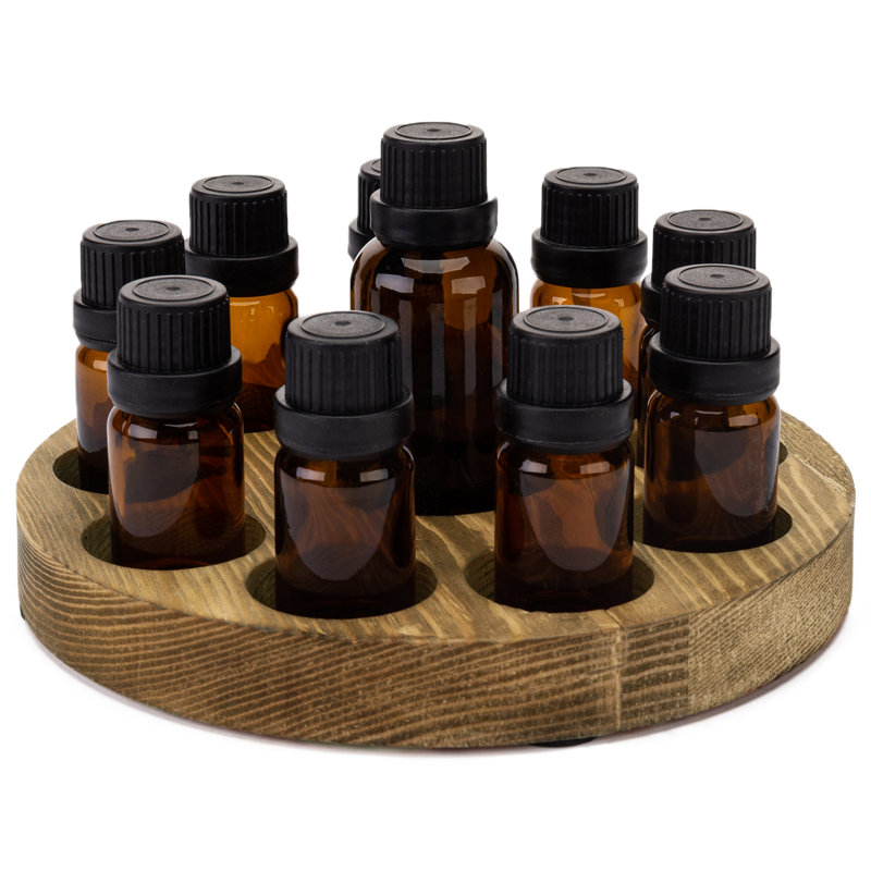 10-Slot Round Essential Oil Bottle Storage Display Rack