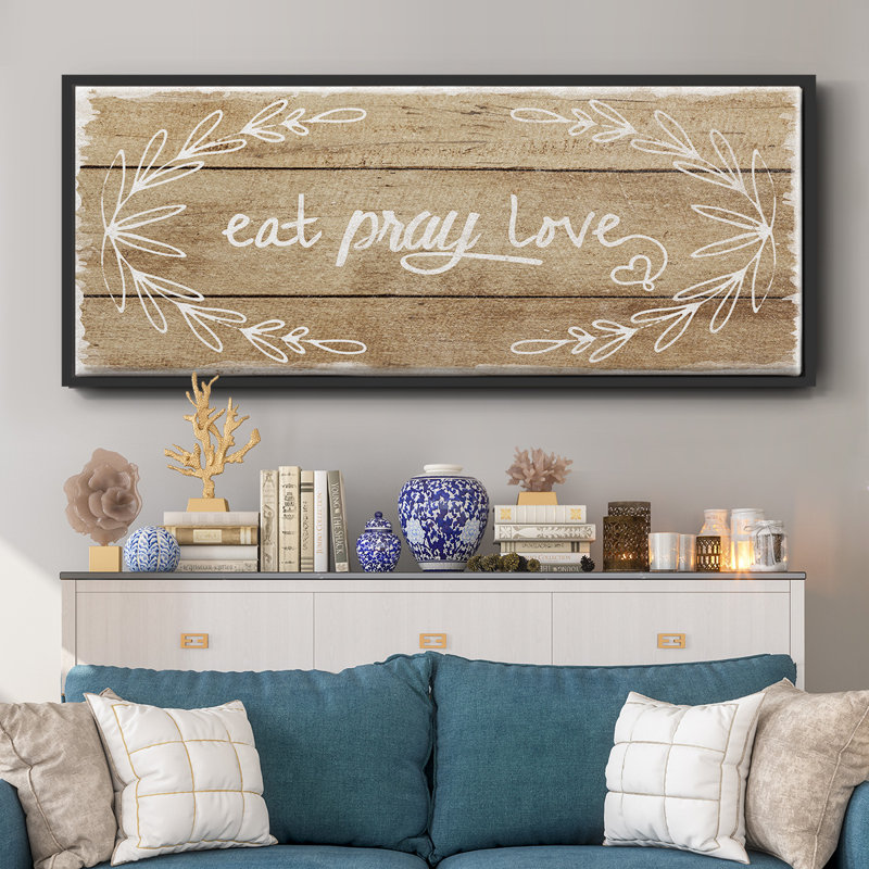 «Eat, Pray, Love», toile encadrée, H 20 po x l 50 po