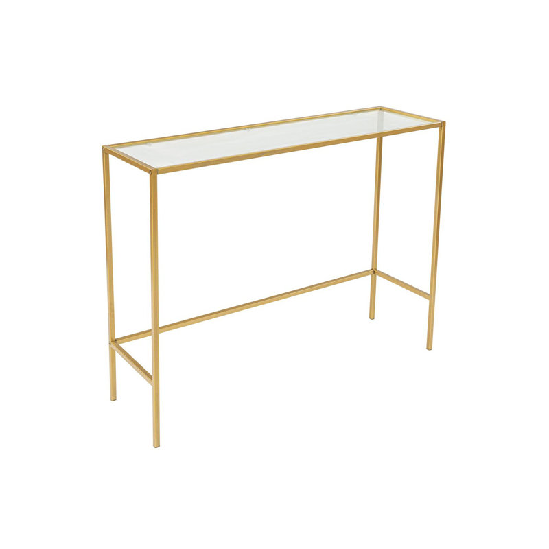 100cm Glass Top Console Table, Gold