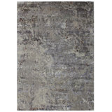 Odyssey Modernist Organic Abstract Hand-Knotted Wool/Silk Gray Beige Area Rug / Rug Size: Rectangle