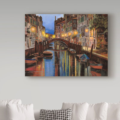 «Venezia all alba» par Darlee, reproduction de peinture à l'acrylique sur toile tendue