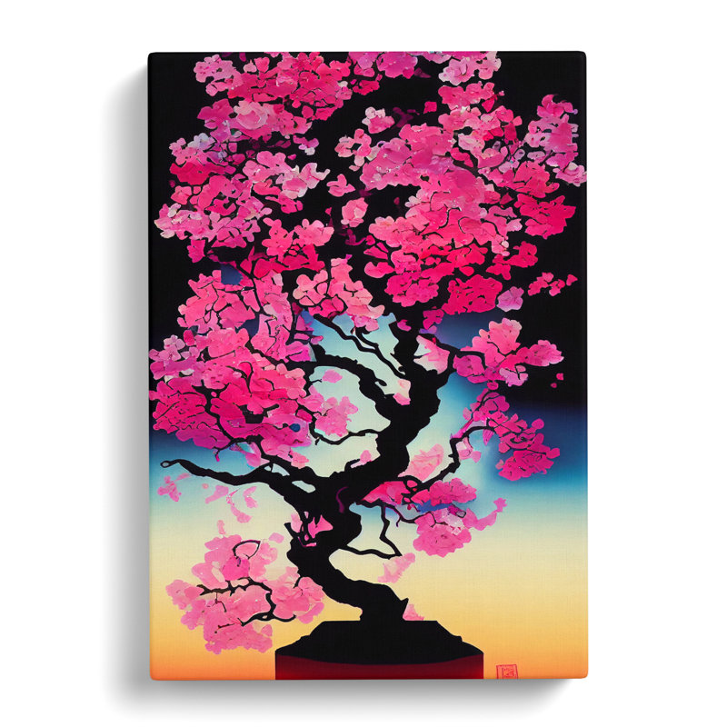 Vibrant Cherry Blossom Tree - Wrapped Canvas, 50cm H x 35cm W x 3cm D