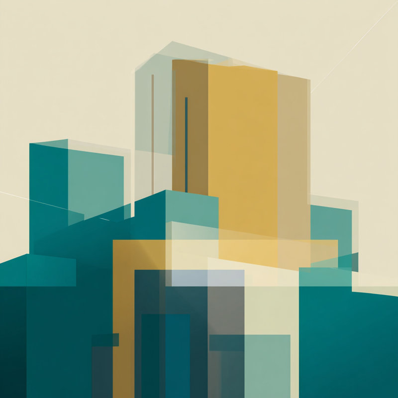 Art mural sur toile Teal Towers, L 40 po x H 40 po x P 1,5 po