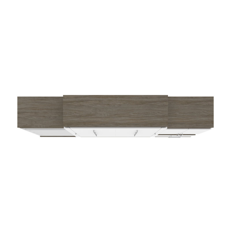 Grand lit escamotable avec rangement AILE, Blanc
