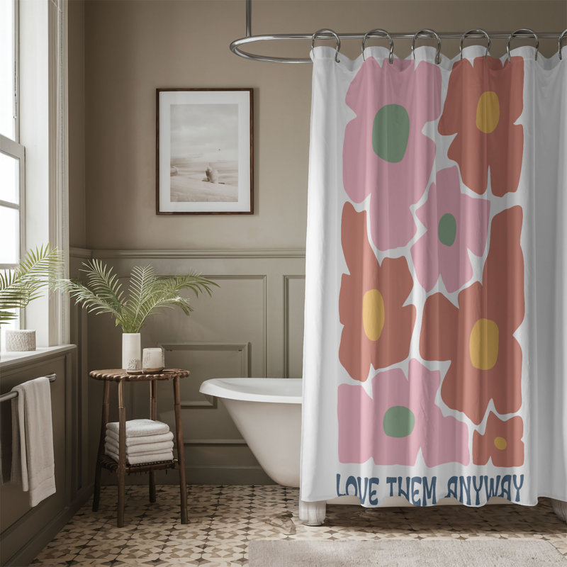 Rideau de douche standard 1 pièce Faith Blooms, H 74 po x l 40 po