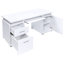 Armoire blanche de bureau d'ordinateur à 2 tiroirs 1 tiroir moderne 55 pouces avec tablette réglable et plateau à clavier coulissant avec quincaillerie à finition argentée-681319028