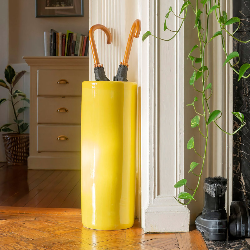24" Bright Yellow Umbrella Stand, Yellow