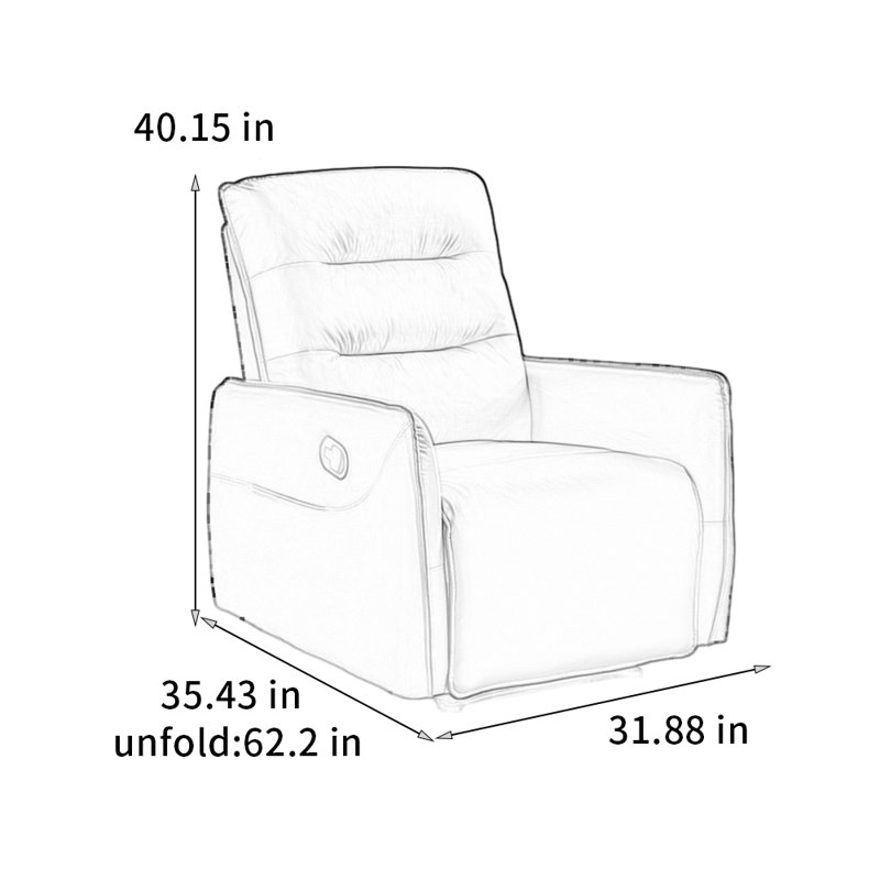 Comfortable segmented reclining technology fabric, Light Gray/Gray