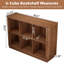 Bibliothèque à 6 compartiments - Bibliothèque horizontale de 40 po de large avec bords arrondis, unité de plancher en bois à 2 niveaux pour chambre à coucher, salon et bureau (style maison de campagne)