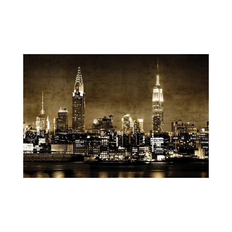 NYC in Sepia 1 Piece Wall Art on Canvas, 30.48 cm H x 45.72 cm W, Wrapped Canvas