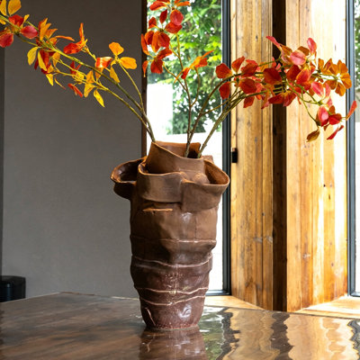 Coffee Color Trumpet Ceramic / Porcelain Table Vases