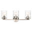 3 lumières 21 po Éclairage pour meuble-lavabo noir mat avec abat-jour en verre transparent martelé-1134544061-1107782664