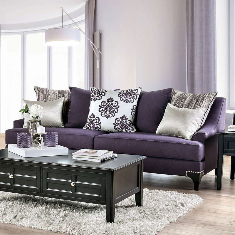 Canapé transitionnel l 91,4 po, mauve, Chenille mauve