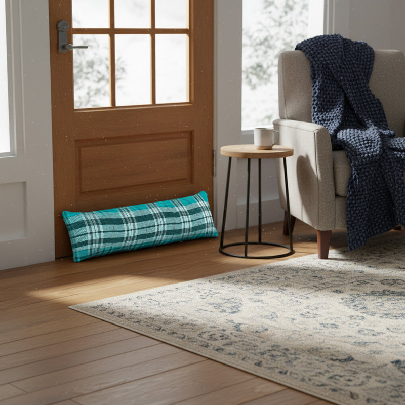 Classic Check Draught Excluder, Teal