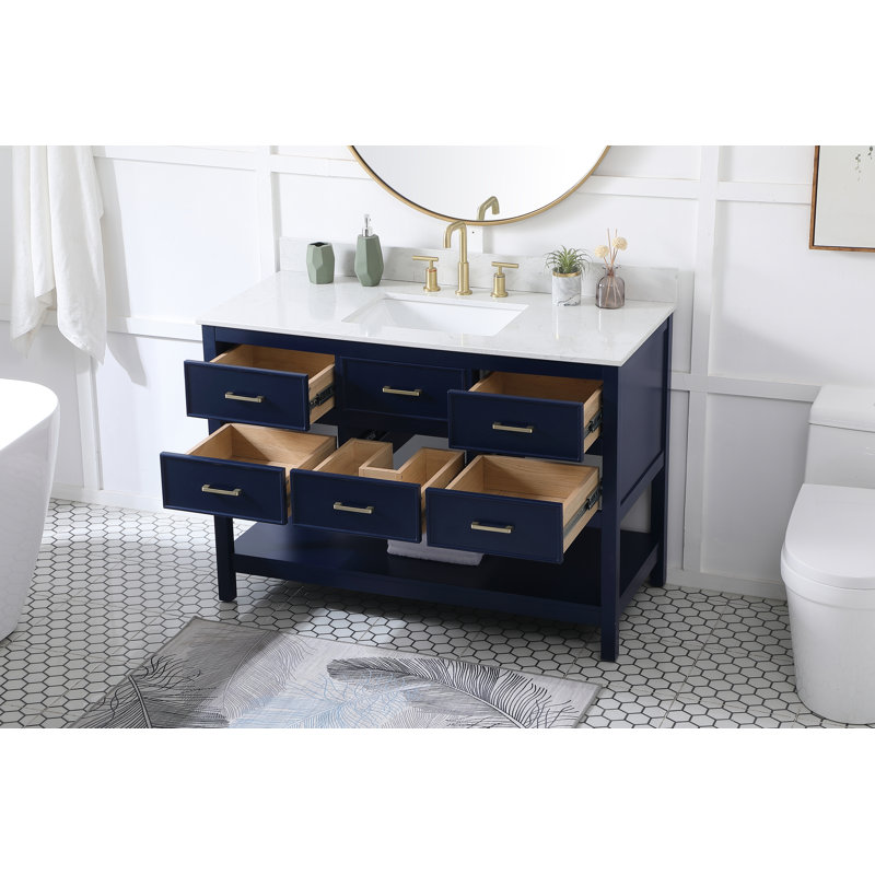 Ensemble de meuble-lavabo simple 48 po Sinclaire, Bleu