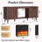 Midcentury Modern TV Stand with 23-Inch Fireplace-1896515908