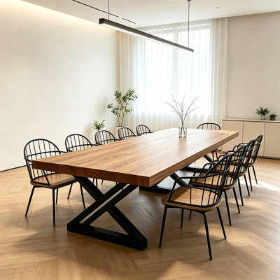 Modern Farmhouse Solid Wood Rectangular Dining Table