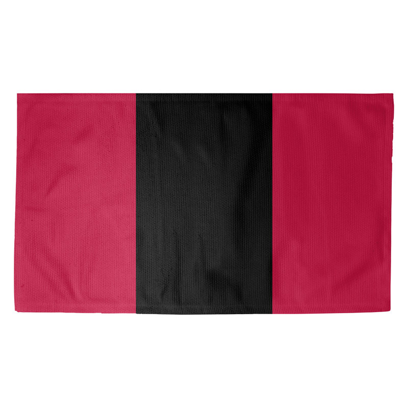Tapis rouge/noir rayé, Rectangle 7 pi x 5 pi