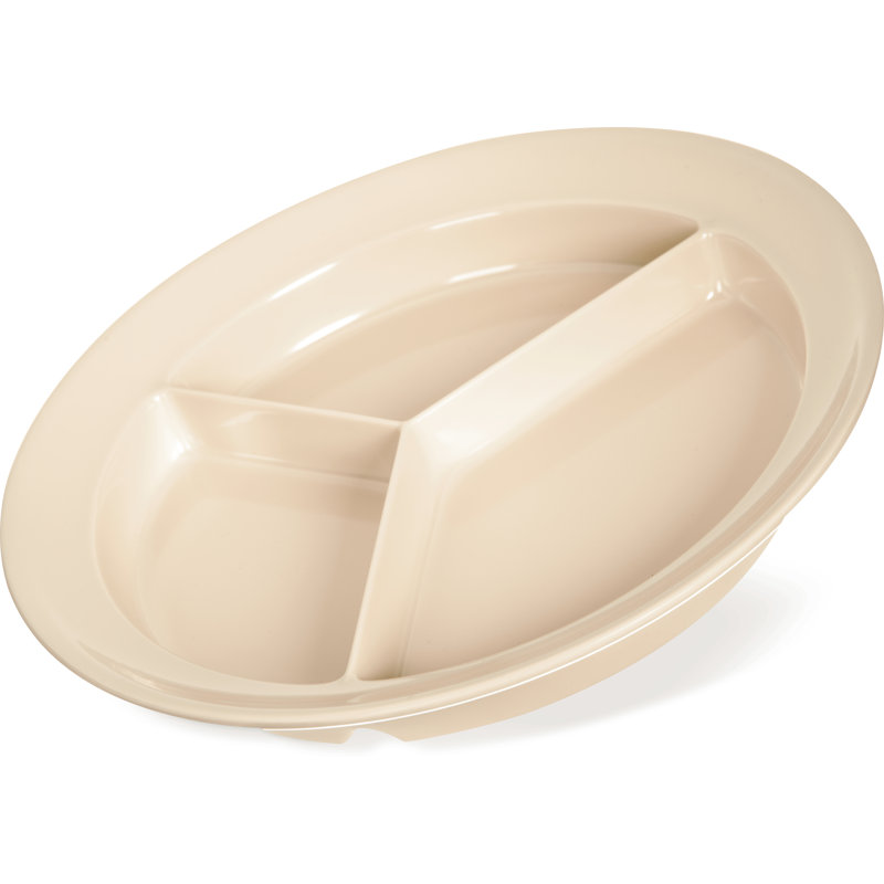 Carlisle Food Service Products Kingline™ Porcelain Melamine Stainless Steel Condiment Server Serving Dish, Tan