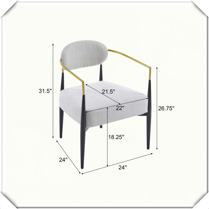 Fauteuil d'appoint Mid-Century, Noir et or