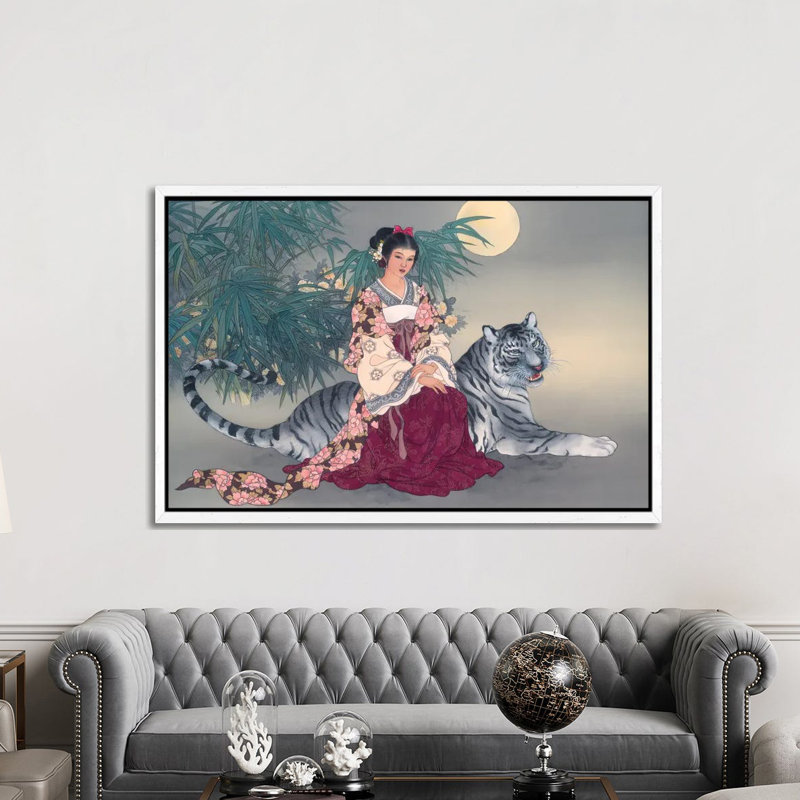 Spiritual Journey - Painting on Canvas, White Framed, 152.5 cm H x 101.5 cm W