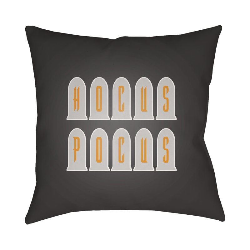  Indoor/Outdoor Throw Pillow, 18" H x 18" W x 4" D, Dark Gray