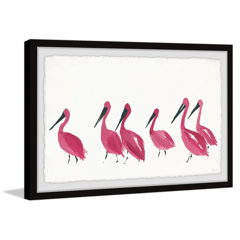 Bright Pink Flamingos by Parvez Taj - Single Picture Frame Print, 38cm H x 45cm W