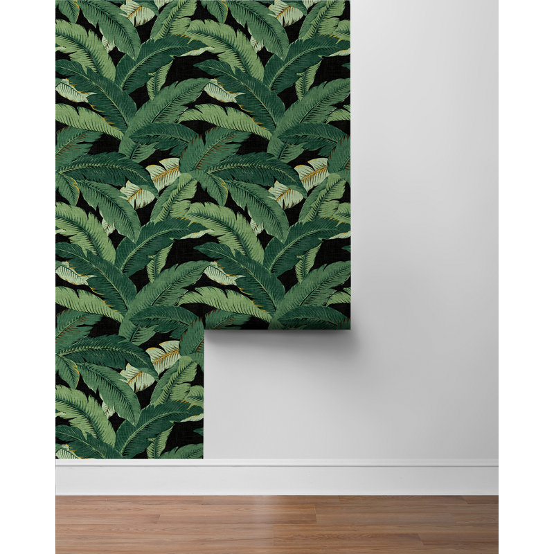 Tommy Bahama Swaying Palms Peel And Stick Wallpaper Roll, Coal