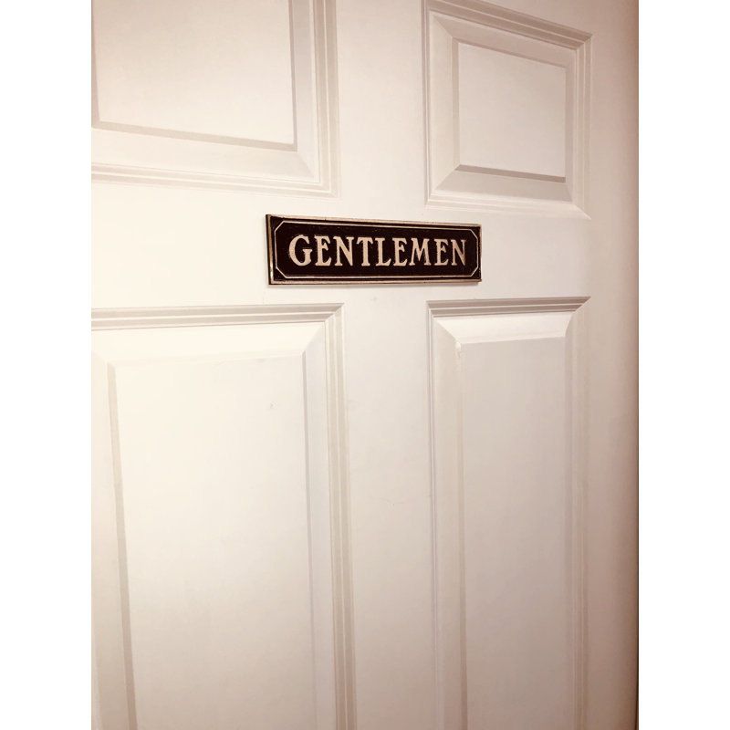 Enseigne de porte gentlemen’s, Laiton poli noir