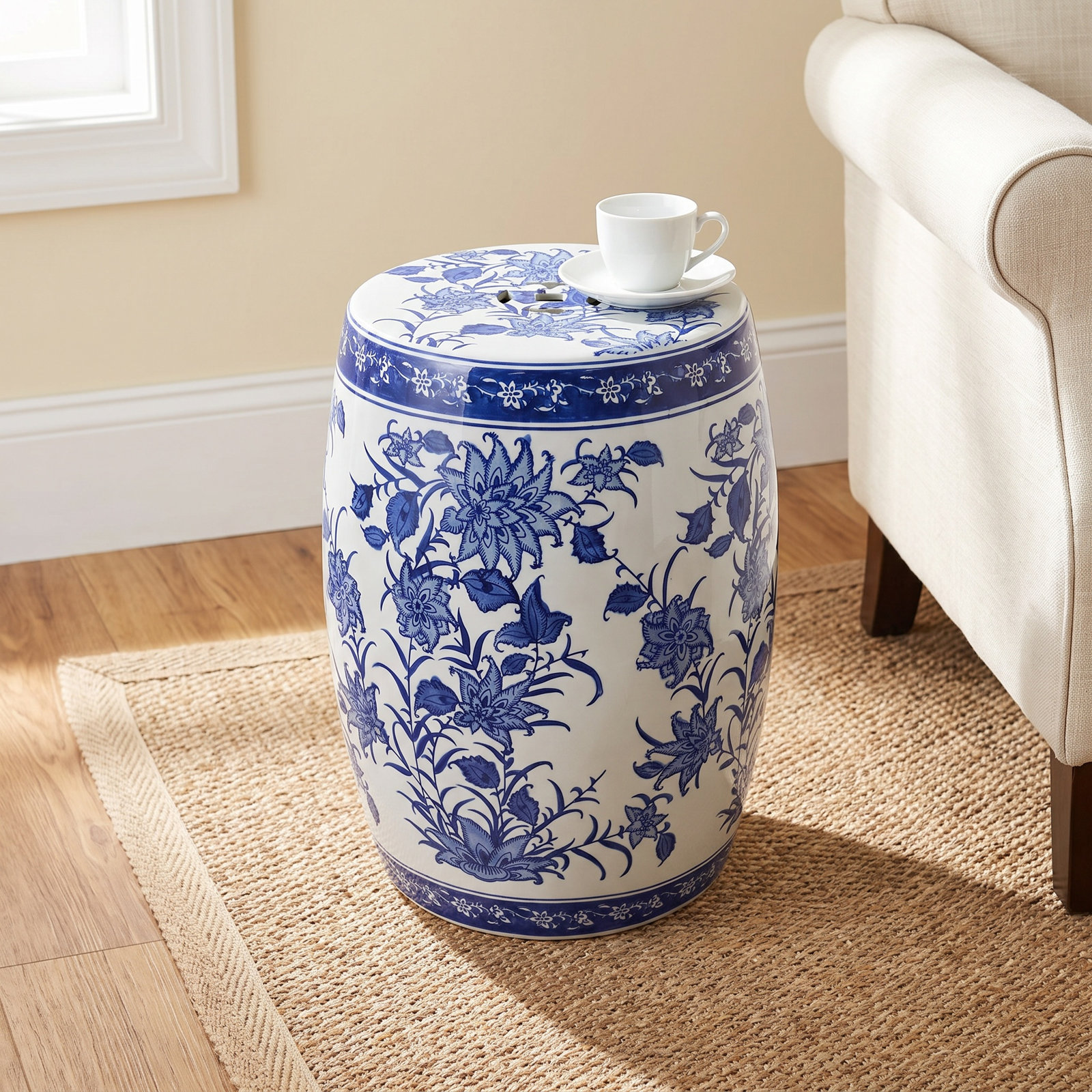Waubun Ceramic Accent Stool