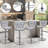 Elna Stylish Adjustable PU Leather Swivel Bar Stool Counter Height Bar Chairs with Large  Base-569791267