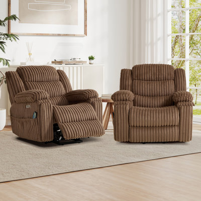 42.91" Wide Power Lift Assist Recliner With 8-Point Massage & Lumbar Heat & USB/Type-C & Hidden Cup Holder And Wireless Charging(Set Of 2)