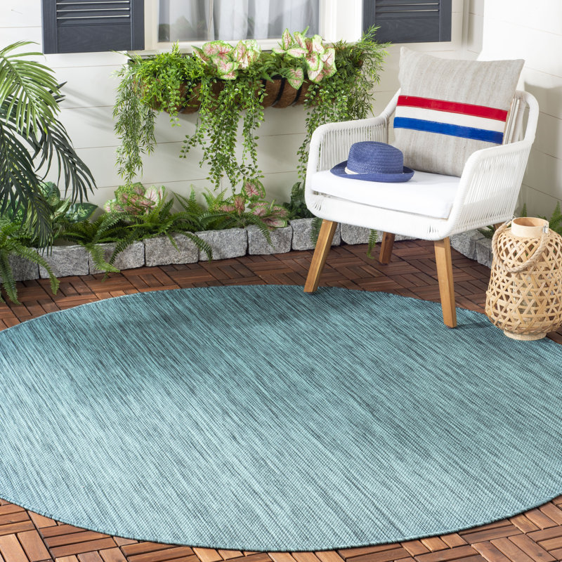 Tapis d'intérieur / extérieur de couleur unie Beach House Performance, Rond 8 pi