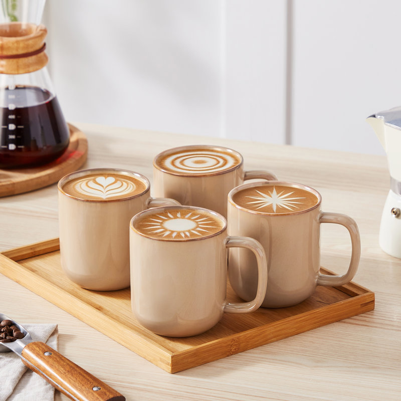 Stoneware Coffee Cup, 360ml, Brown, Set of 4