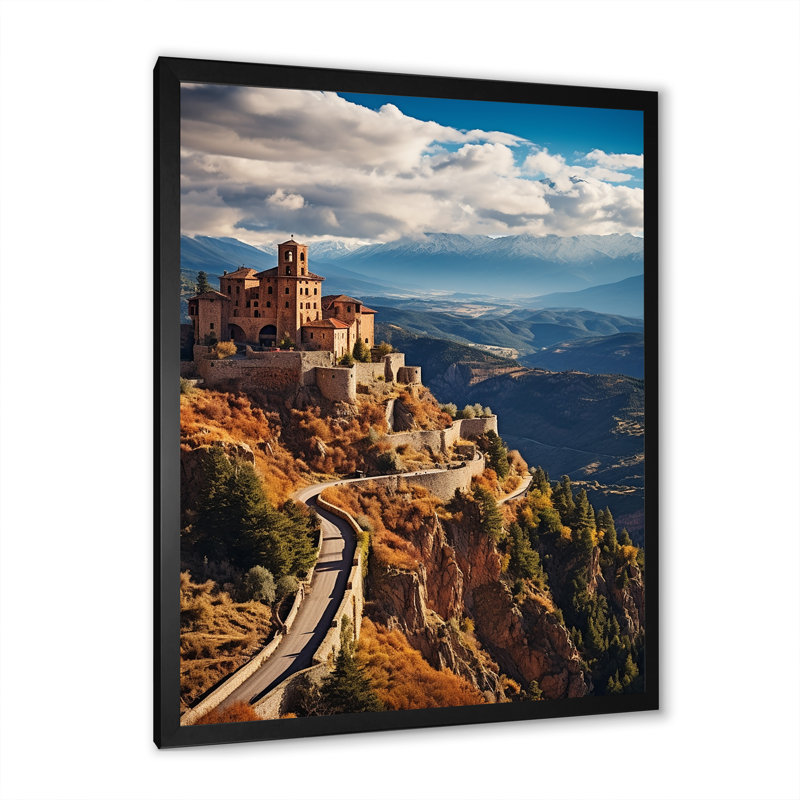 «Espagne Castle Sierra», reproduction sur toile, Cadre photo noir, H 20 po x l 12 po x P 1 po