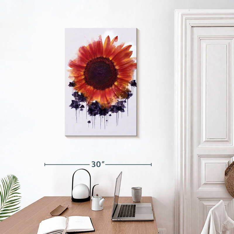 Tournesol rouge, H 30 po x l 20 po