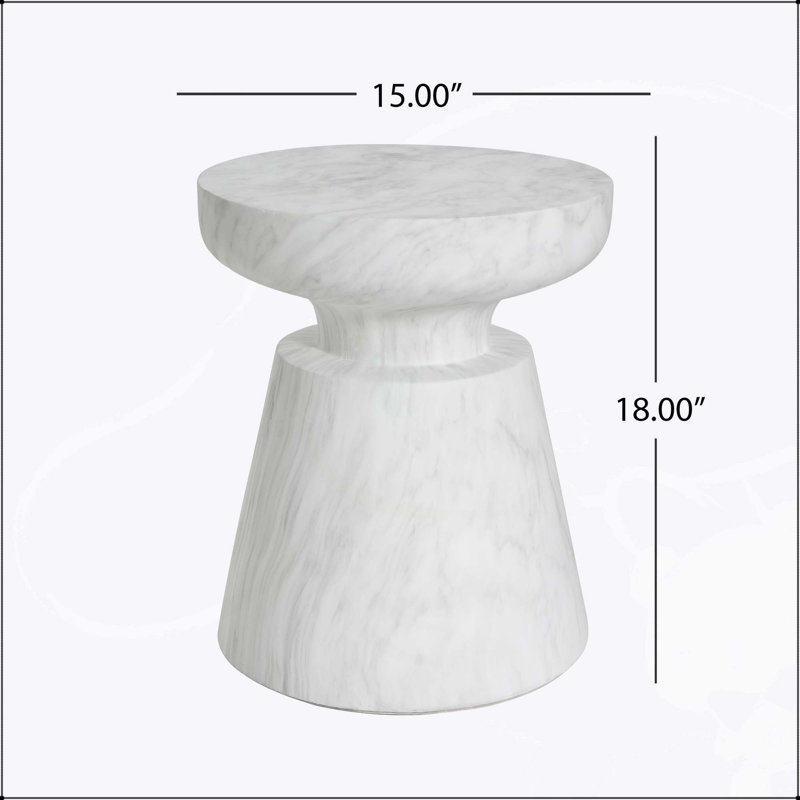 Outdoor Ponti Travertine Side Table, Lightweight and Durable for Indoor and Outdoor Use, Multi-Functional Design with Elegant Finish