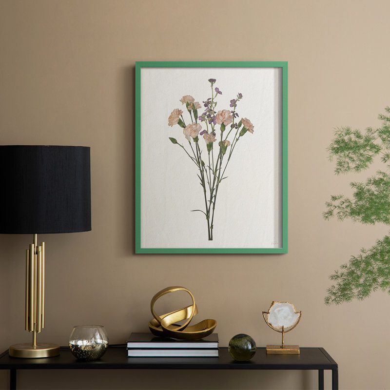 Organic Floral I Framed Print - Solid Wood, Green, 11" H x 9" W
